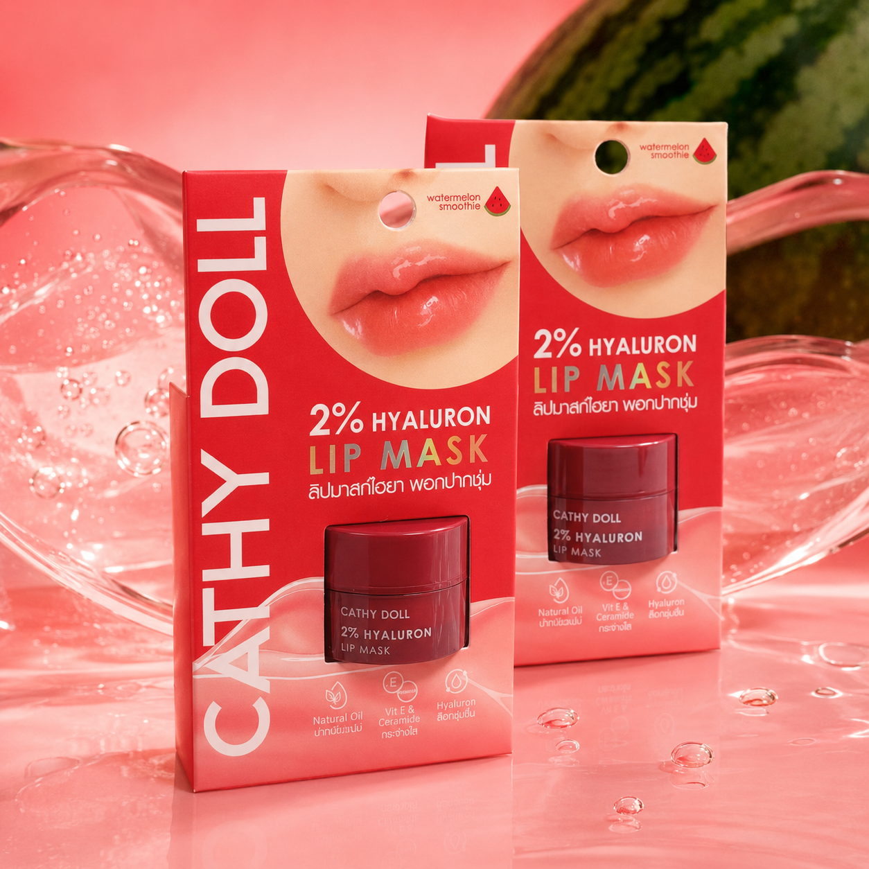Cathy Doll 2% Hyaluron Moisturising Lip Mask – Watermelon Smoothie