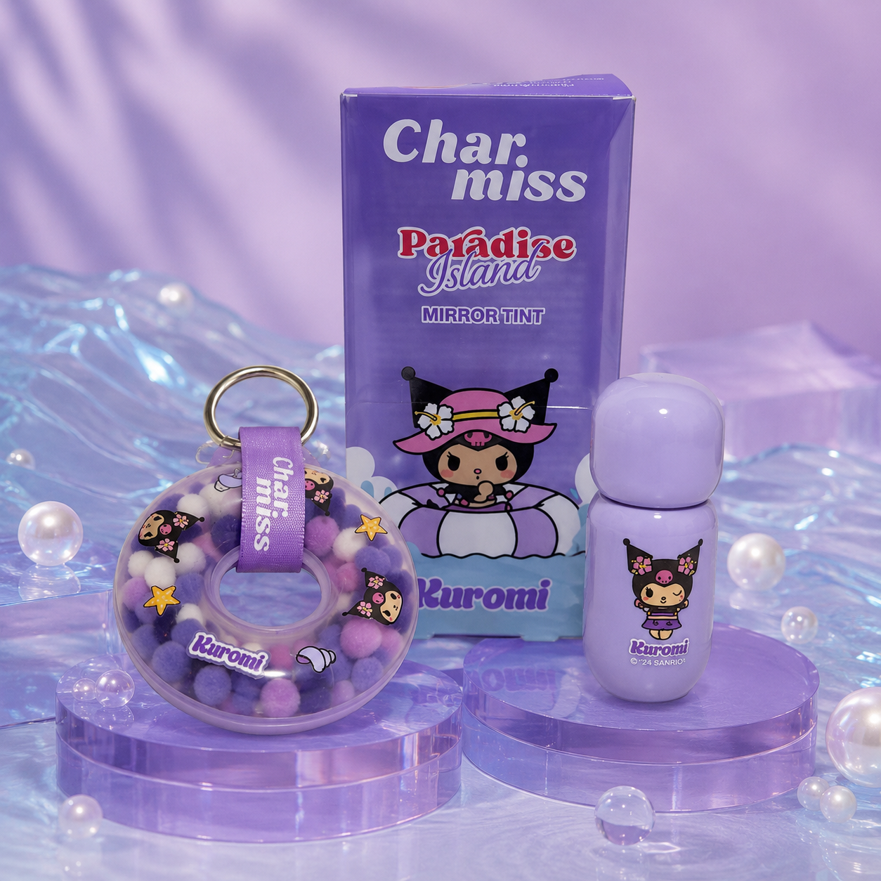 Kuromi Purple Fragrance Gift Set with Cute Pom-Pom Bag