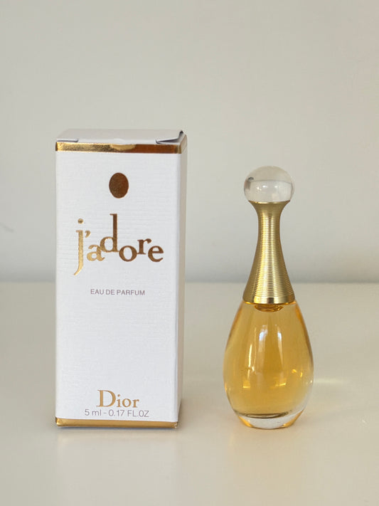 Dior J'adore Mini Perfume 5ml bottle and box